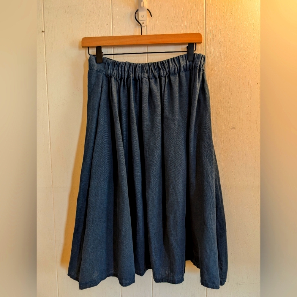 Linenfox Jumanji Skirt in Navy Blue - Picture 2 of 4